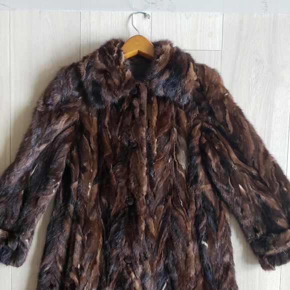 Evans Mink Fur Coat Womens S Brown Real Mink Vintage Long Floor Length Capsule - Picture 5 of 7